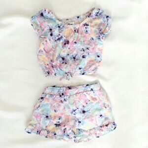 Girls two piece crop short set